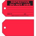 Brady Brady Defective Do Not Use Tag, 100/Pkg, Cardstock, 5-3/4inW x 3inH 86750